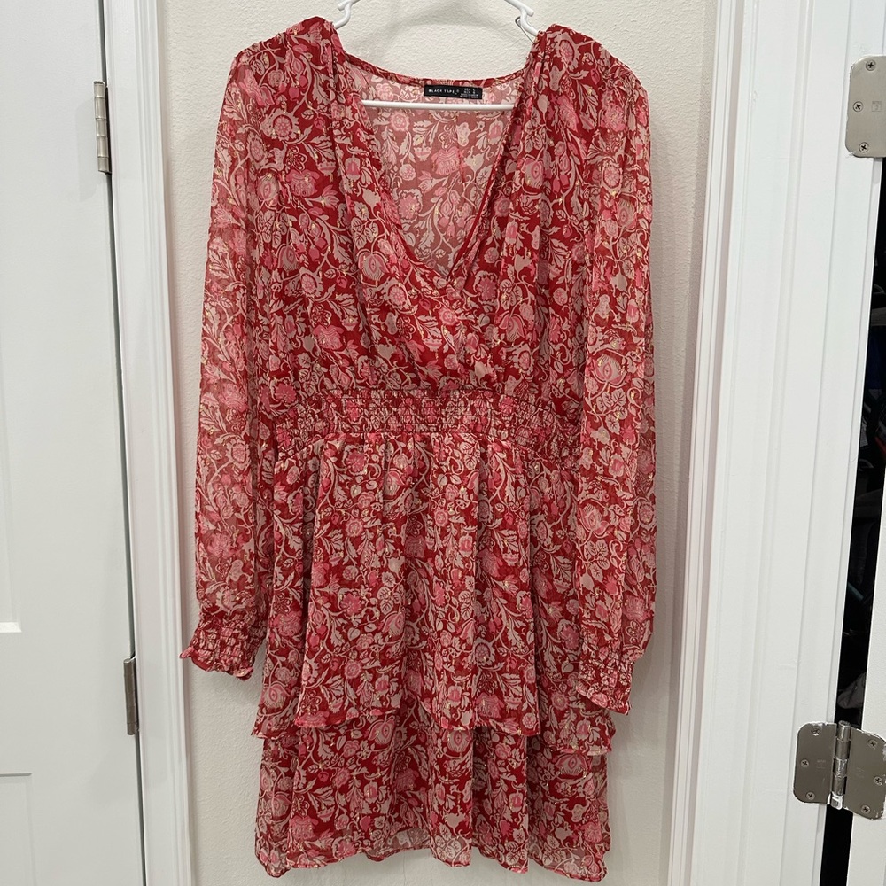 floral long sleeve dress